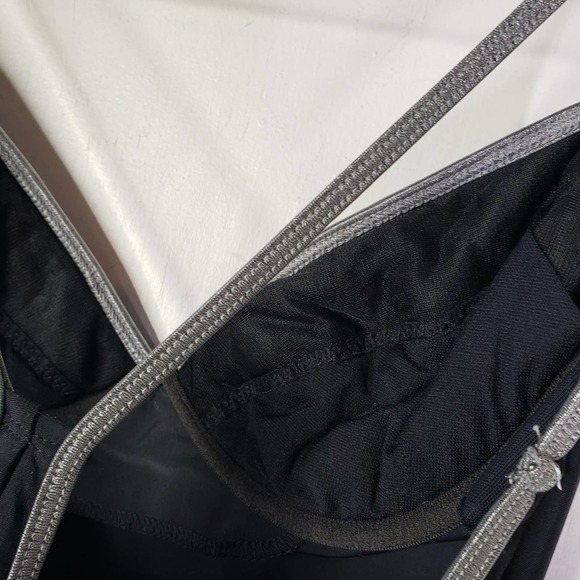 Vintage 90s Victoria's Secret One Piece Swimsuit 36B S M Underwire Silver Piping - Picture 5 of 10